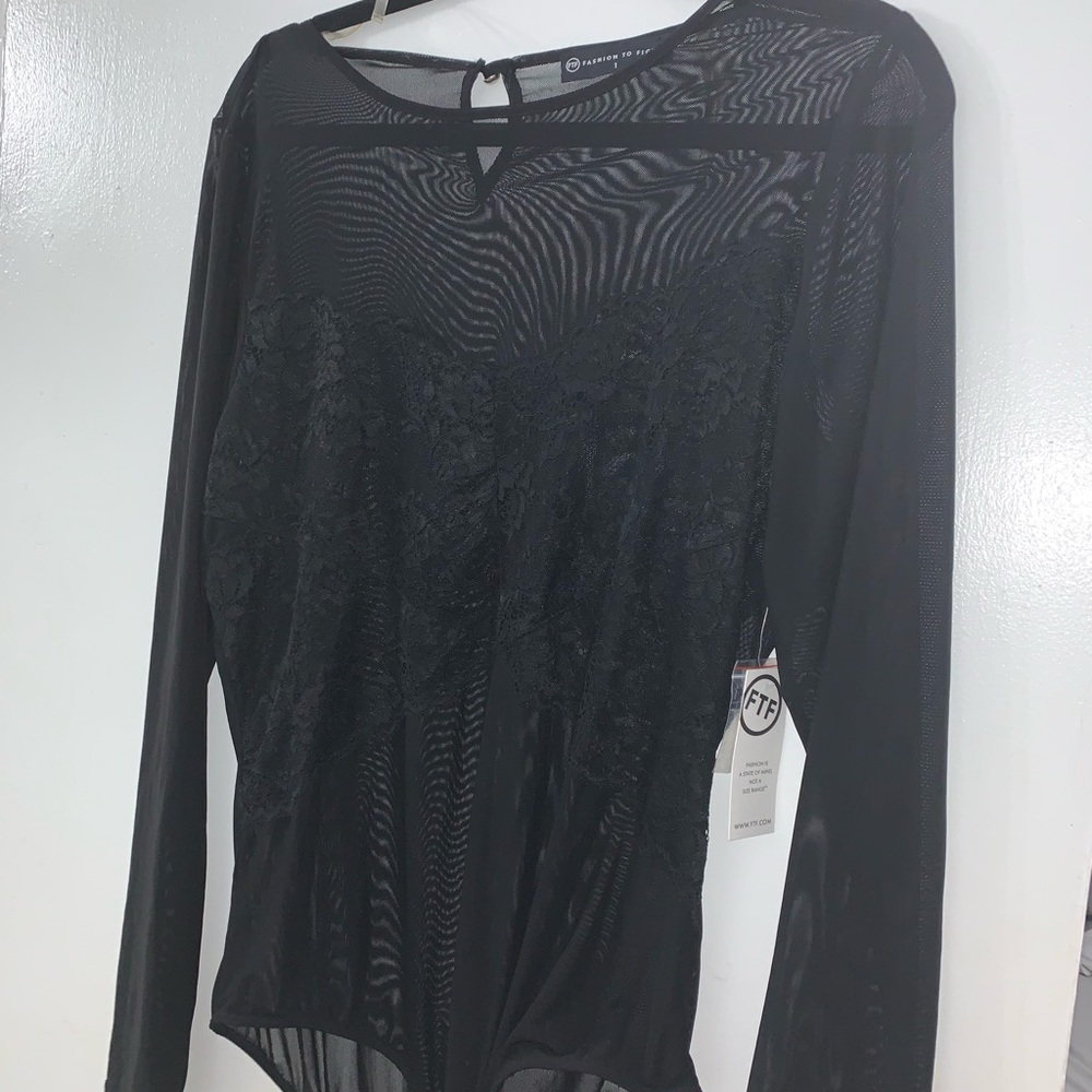 Black lace body suit
